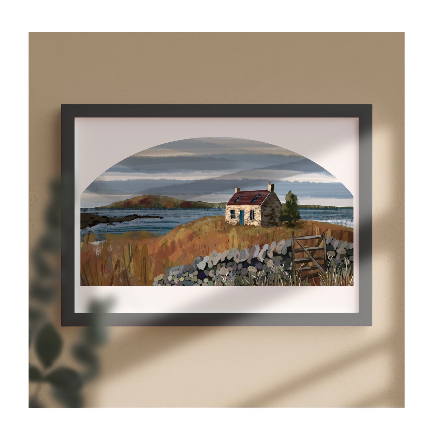 A Autumn Bothy Print from Harbour Lane Studio.