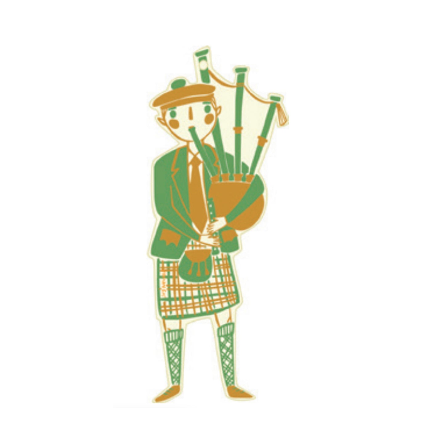 Bagpiper Letterpress Ornament