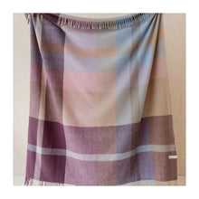  Berry Oversized Patchwork Check Recycled Wool Blanket