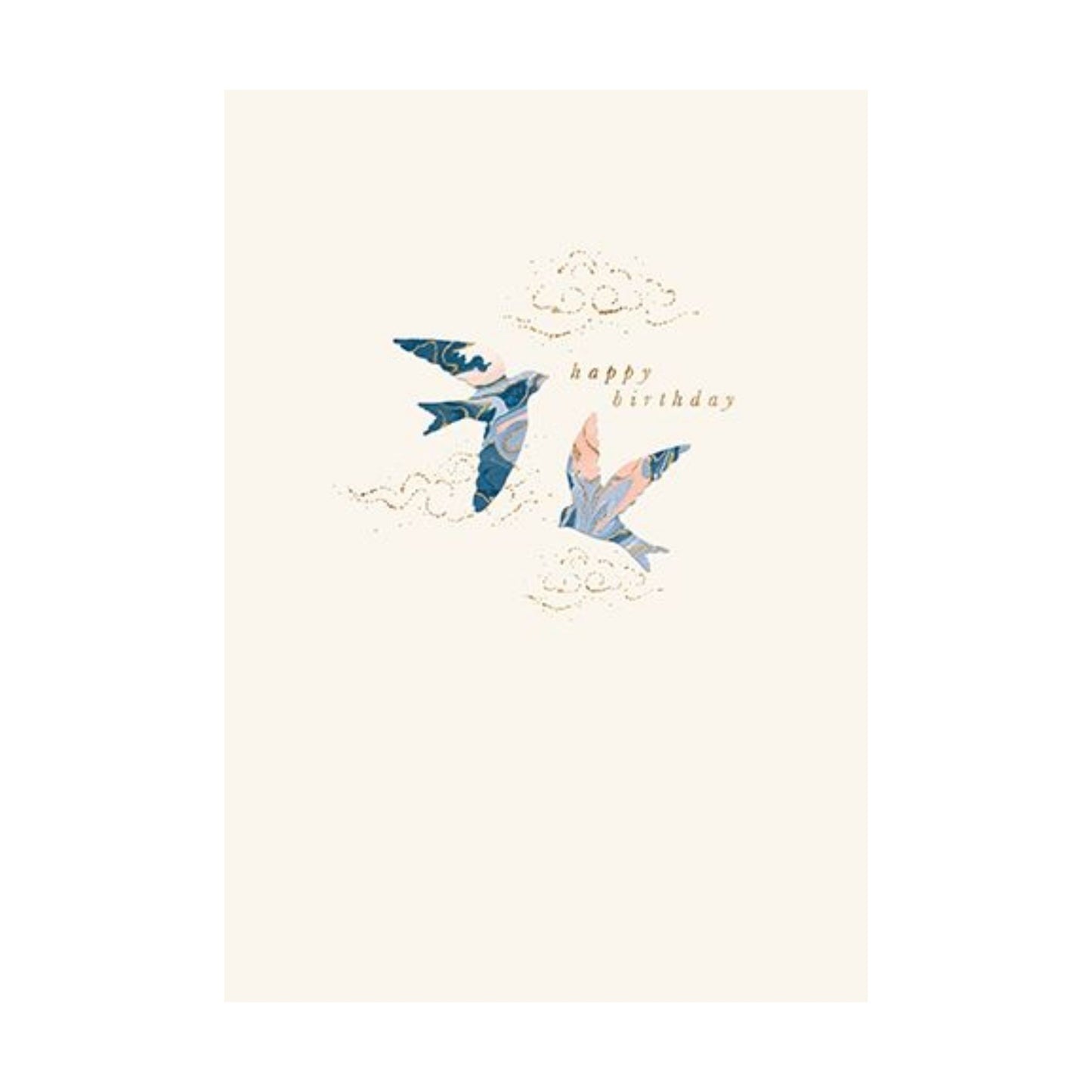 Marbled Birthday Birds Card