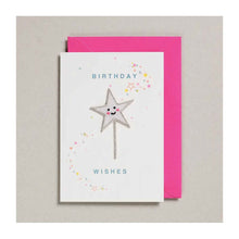  Birthday Wishes Star Wand Card - Iron on Patch