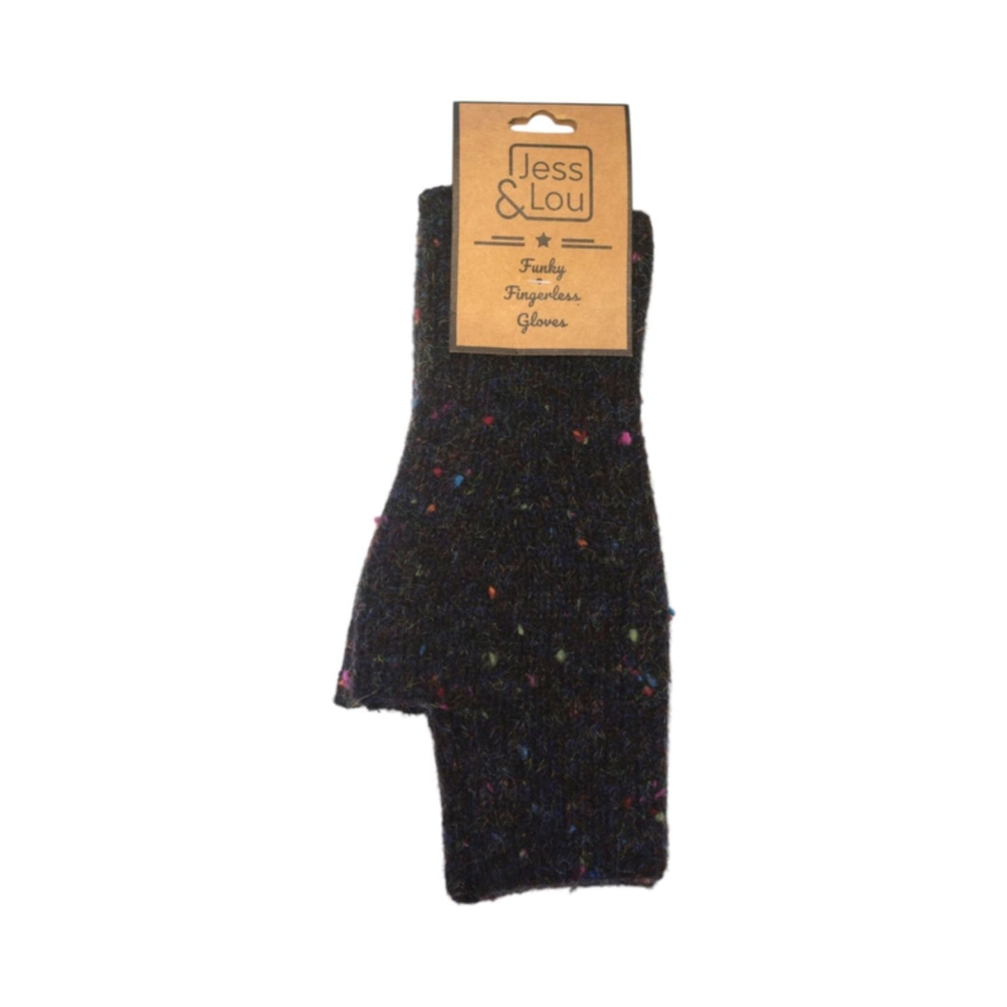 Black Speckle Fingerless Gloves