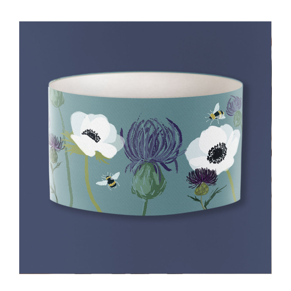 
                  
                    A Blue Thistle Lampshade from Harbour Lane Studio.
                  
                