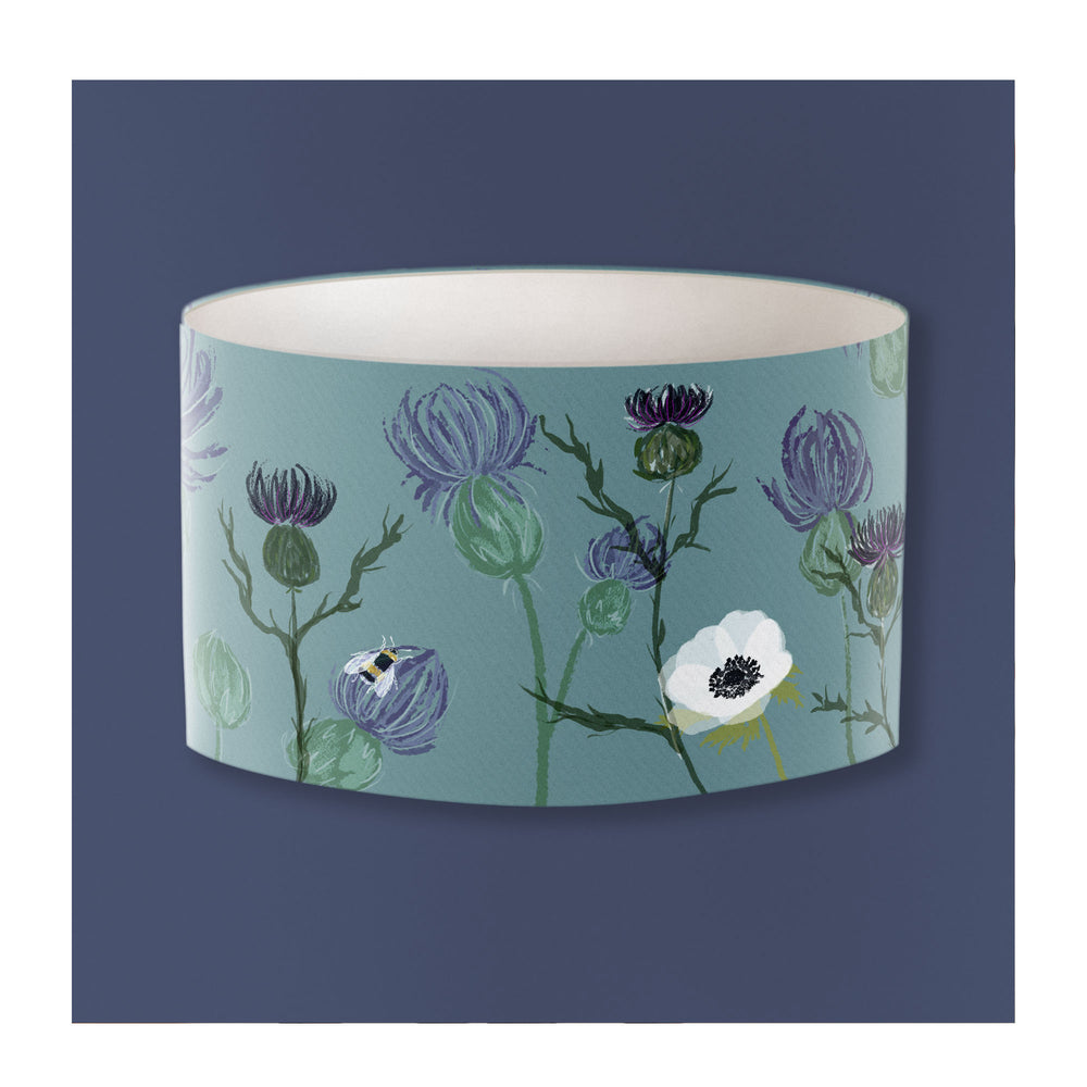 
                  
                    A Blue Thistle Lampshade from Harbour Lane Studio.
                  
                