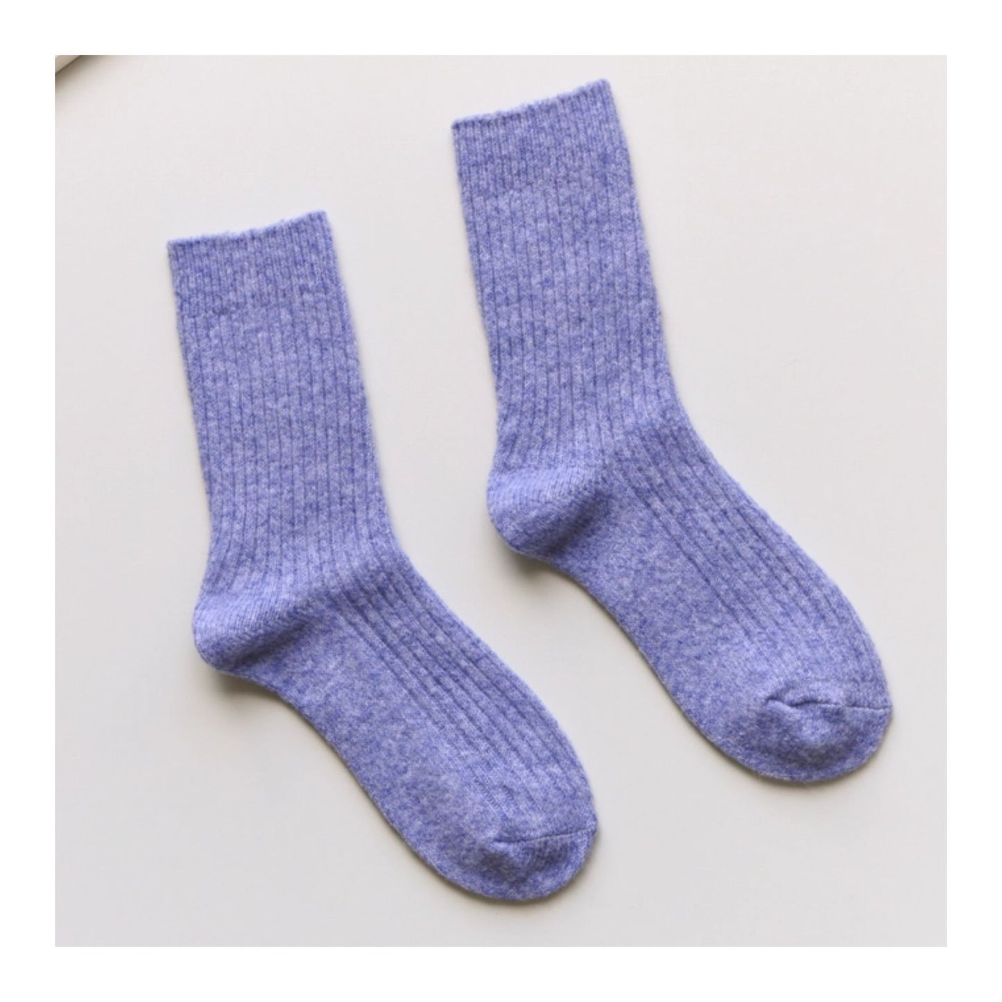 Blue Warm Cashmere & Wool Blend Socks