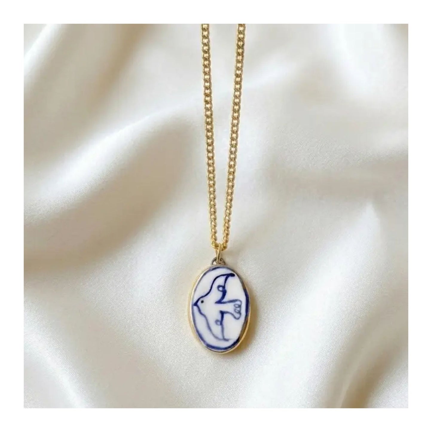 Blue Dove Ceramic Pendant