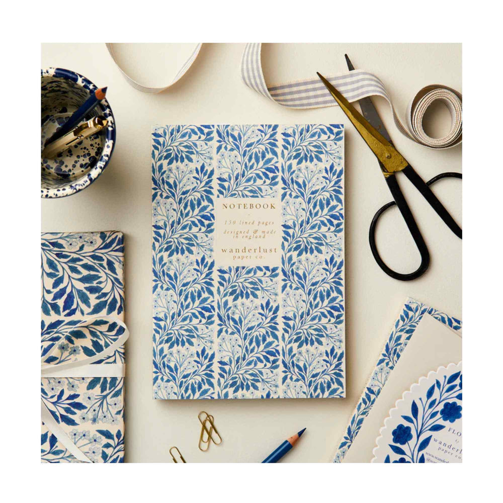 Blue Flora Notebook
