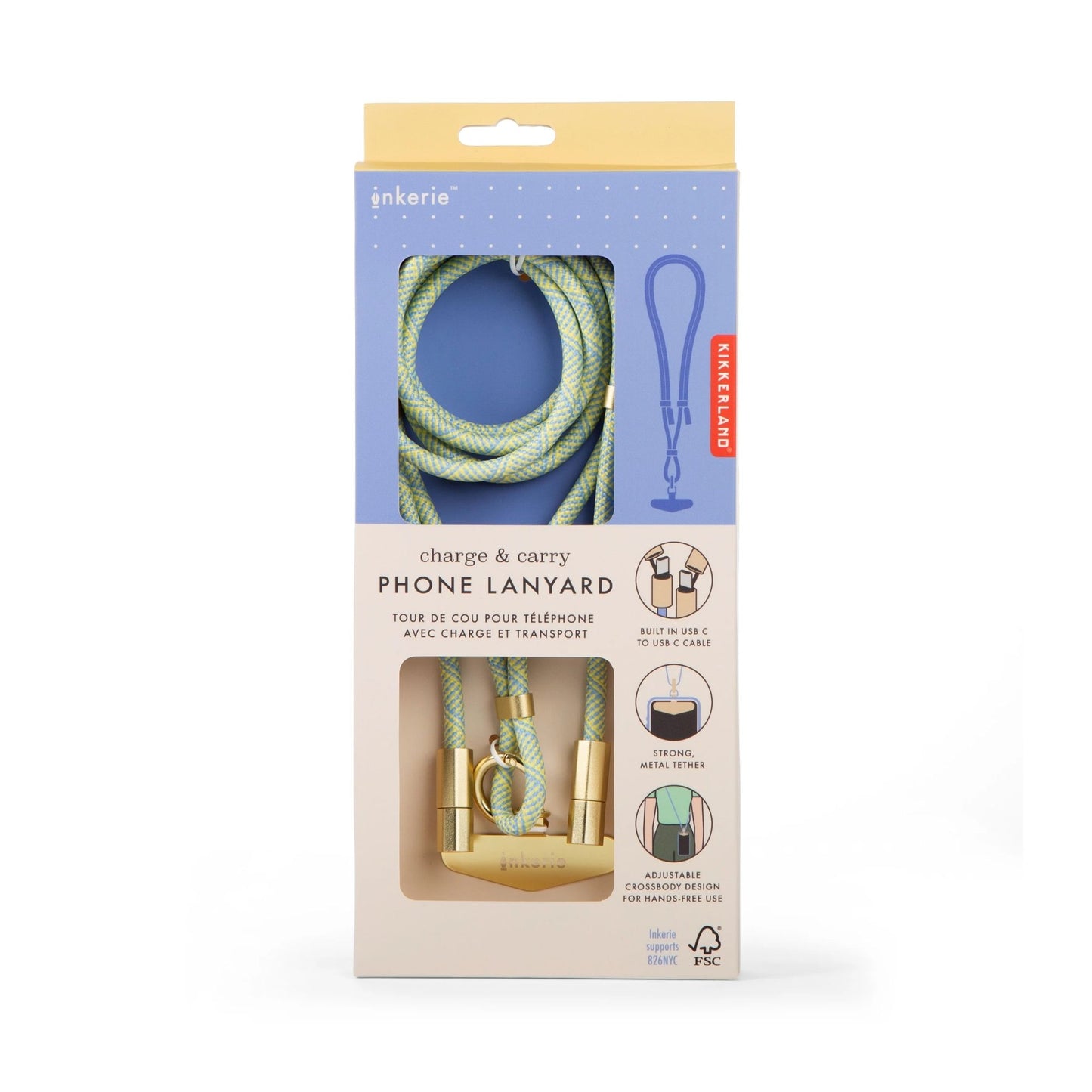 Seafoam Charge & Carry Phone Lanyard