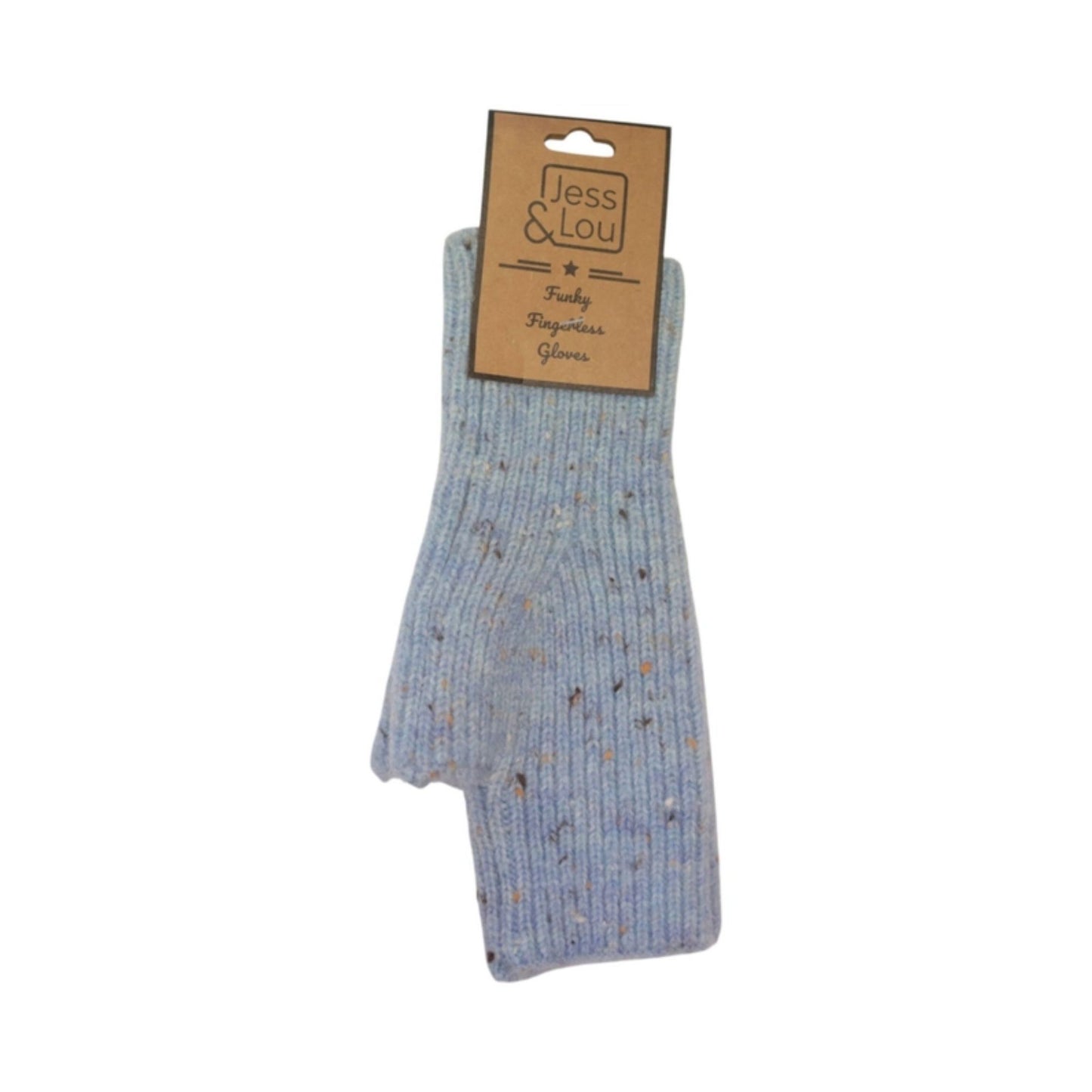 Blue Speckle Fingerless Gloves