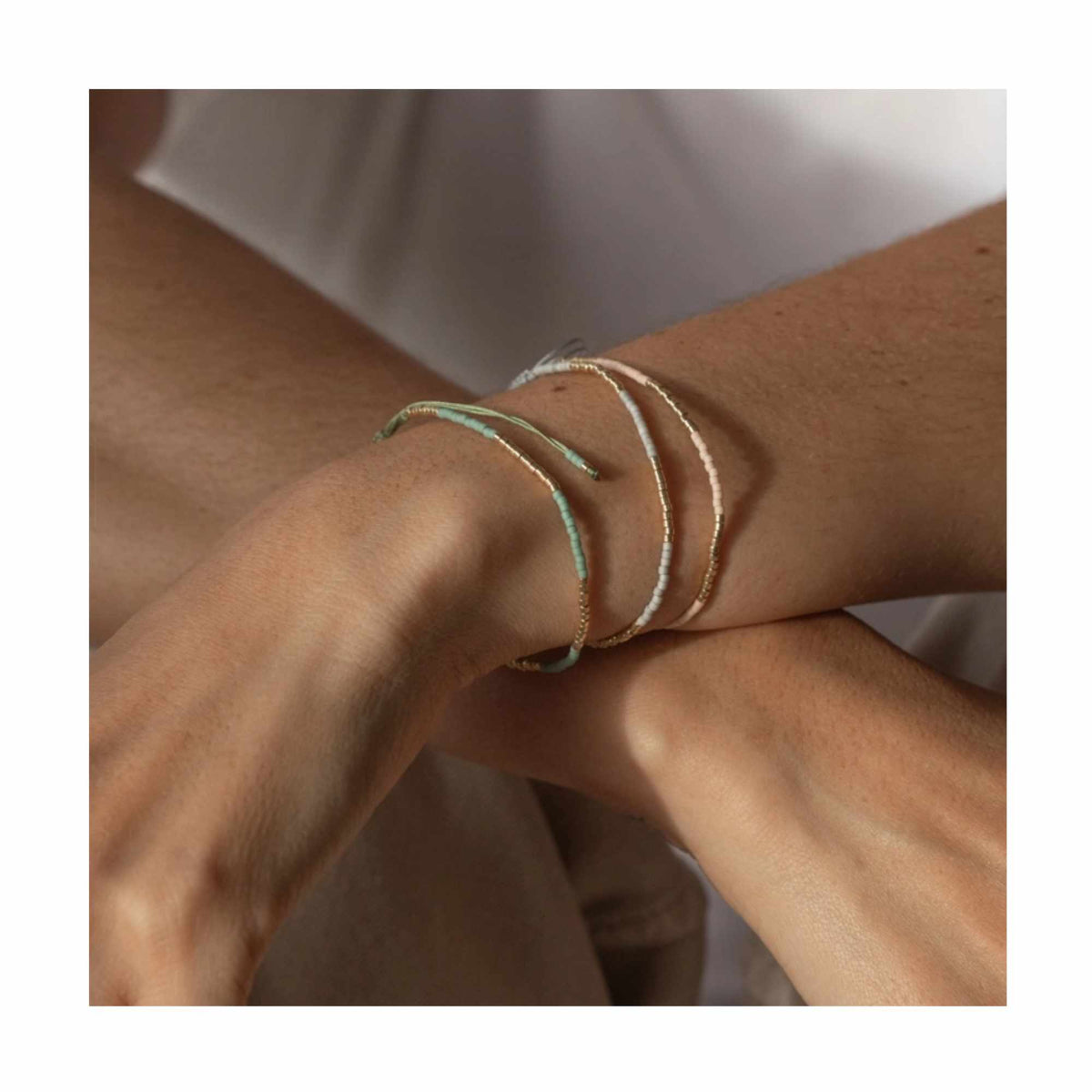 Grey Slide Bead Bracelet