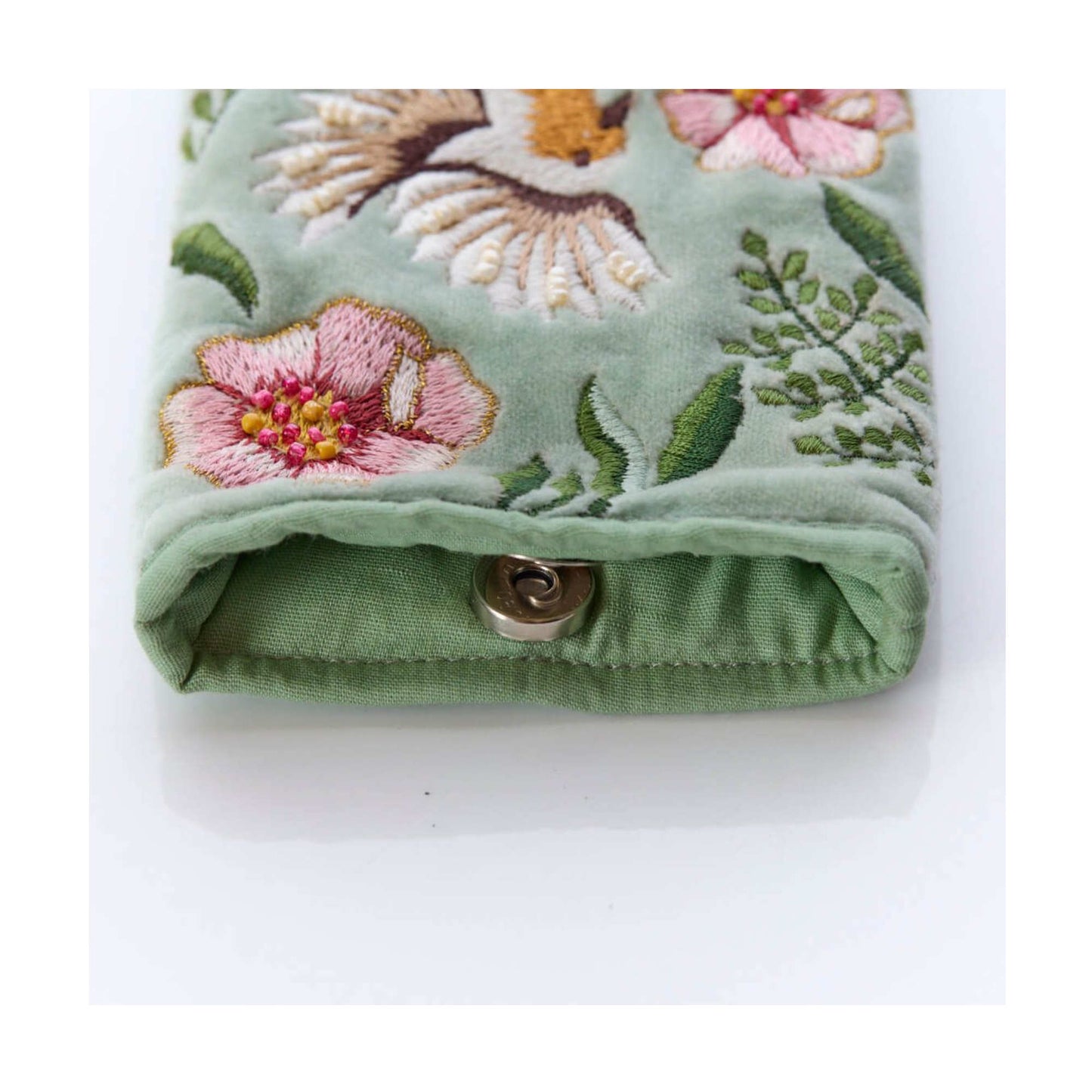 Floral Feathered Velvet Glasses Case