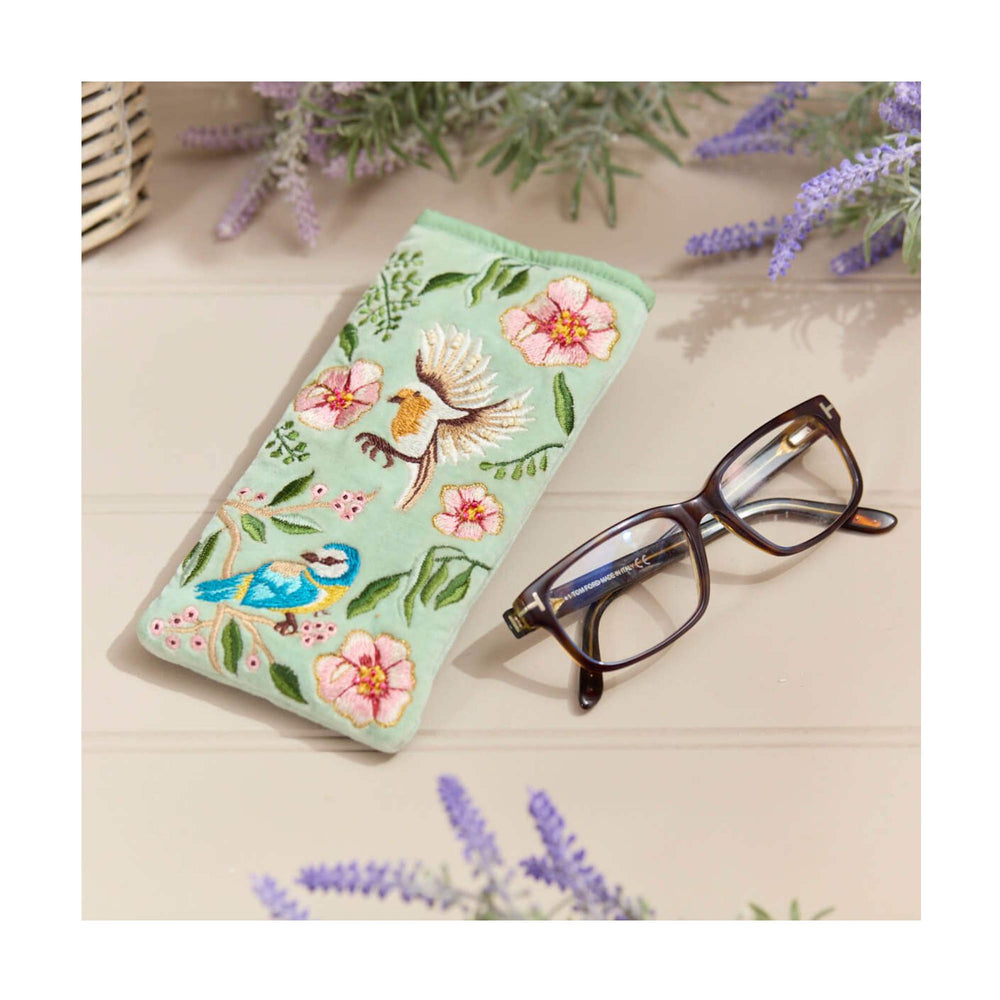 
                  
                    Floral Feathered Velvet Glasses Case
                  
                
