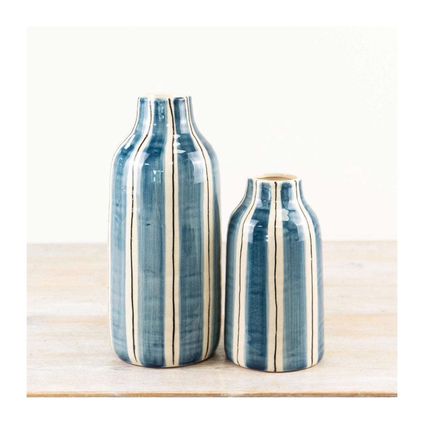 Blue Bottle Striped Vase