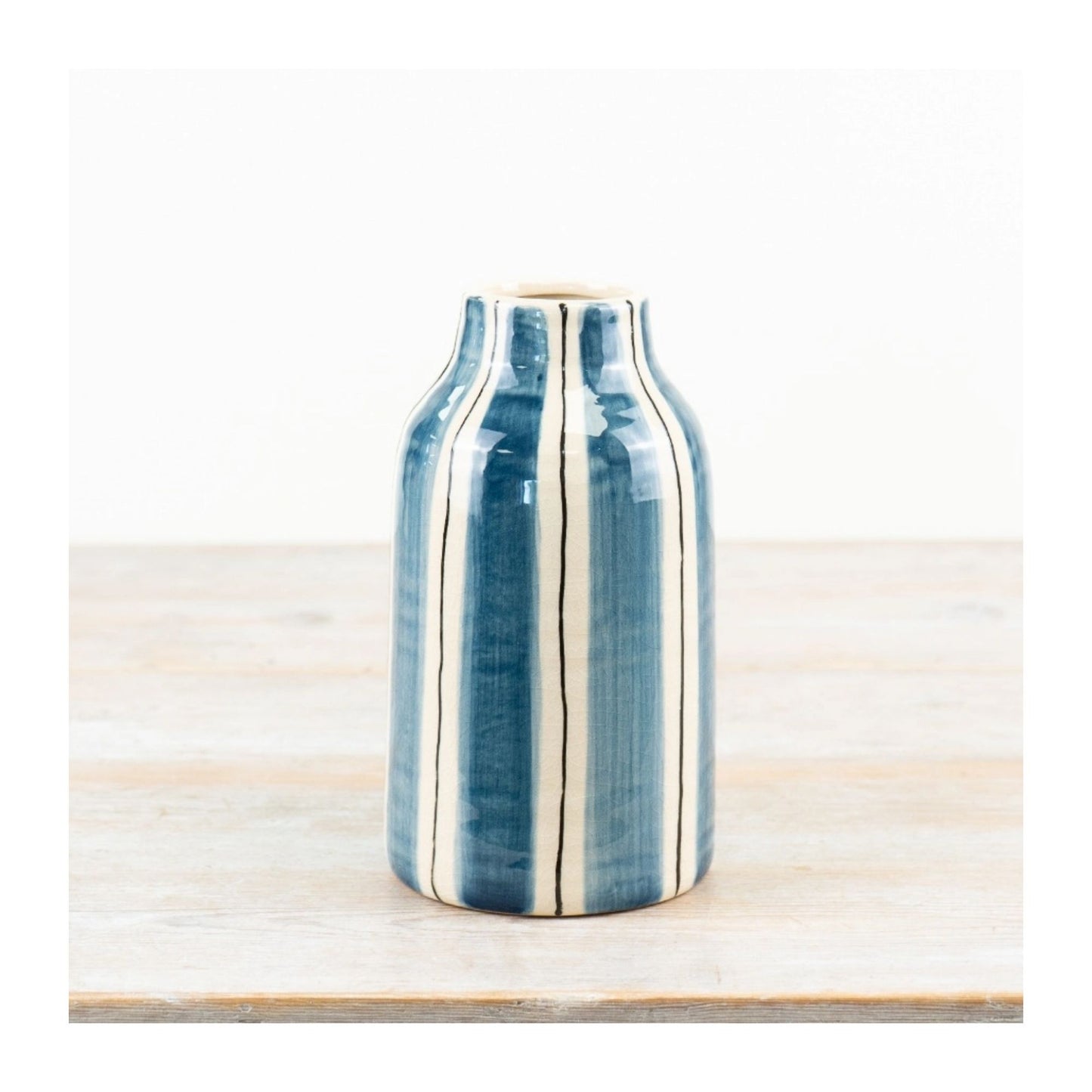 Blue Bottle Striped Vase