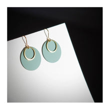  Double Hoop Brass and Colour Earrings