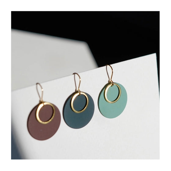 Double Hoop Colour and Brass Necklace