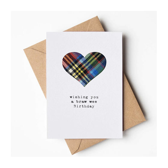 'Wishing You A Braw Wee Birthday' Tartan Handmade Card
