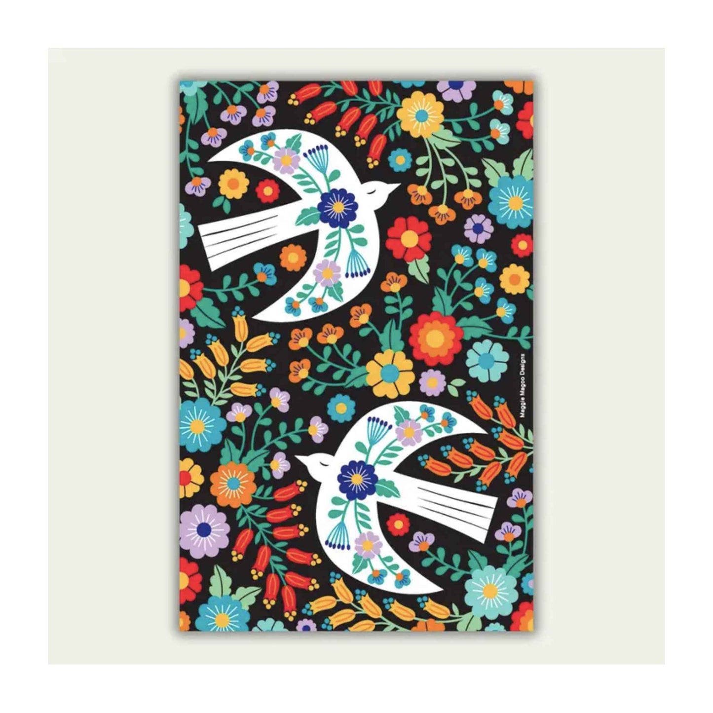 Bright Folk Birds Tea Towel
