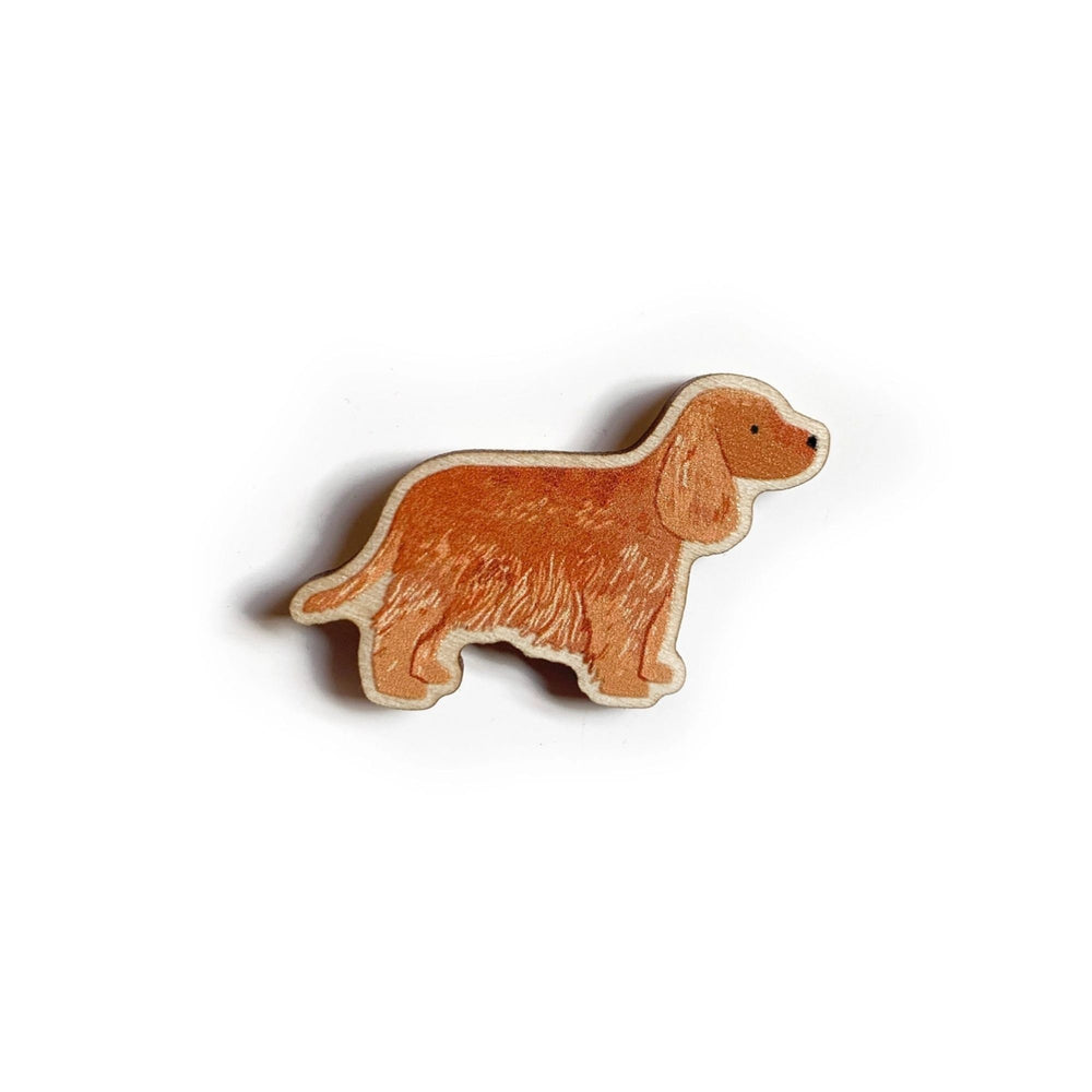 Brown Cocker Spaniel Wooden Pin