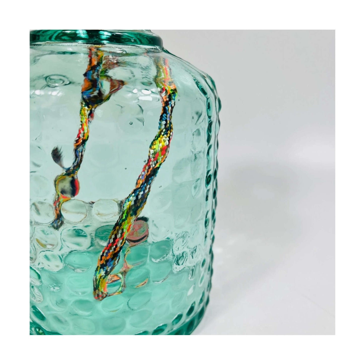 Navy Bubble Recycled Glass Table Lamp
