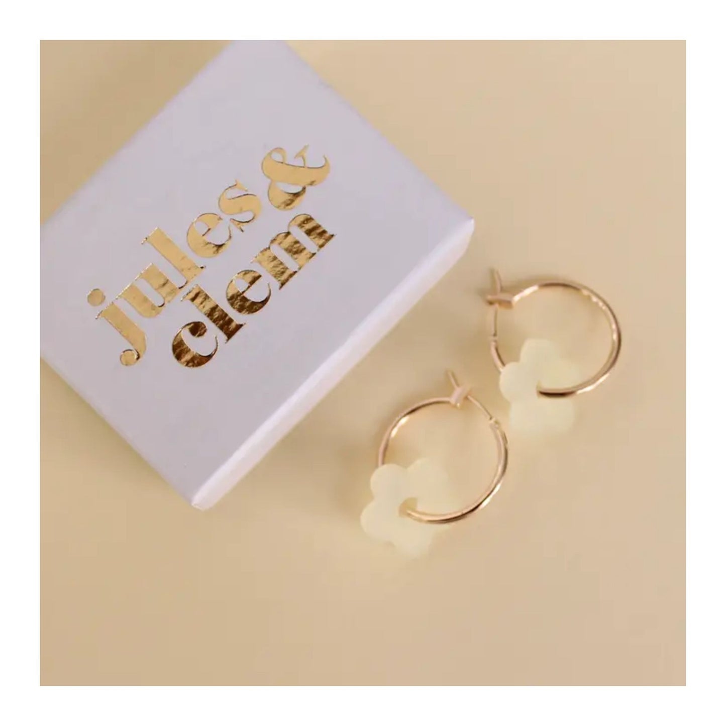 Buttermilk Flower Hoops
