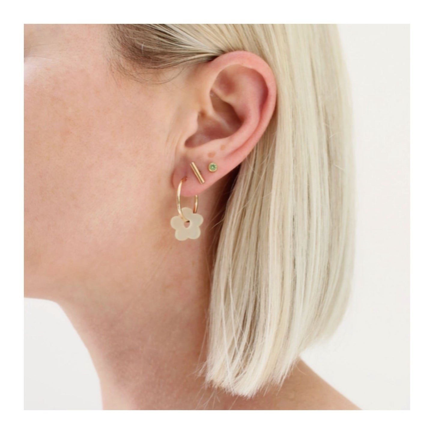 Buttermilk Flower Hoops