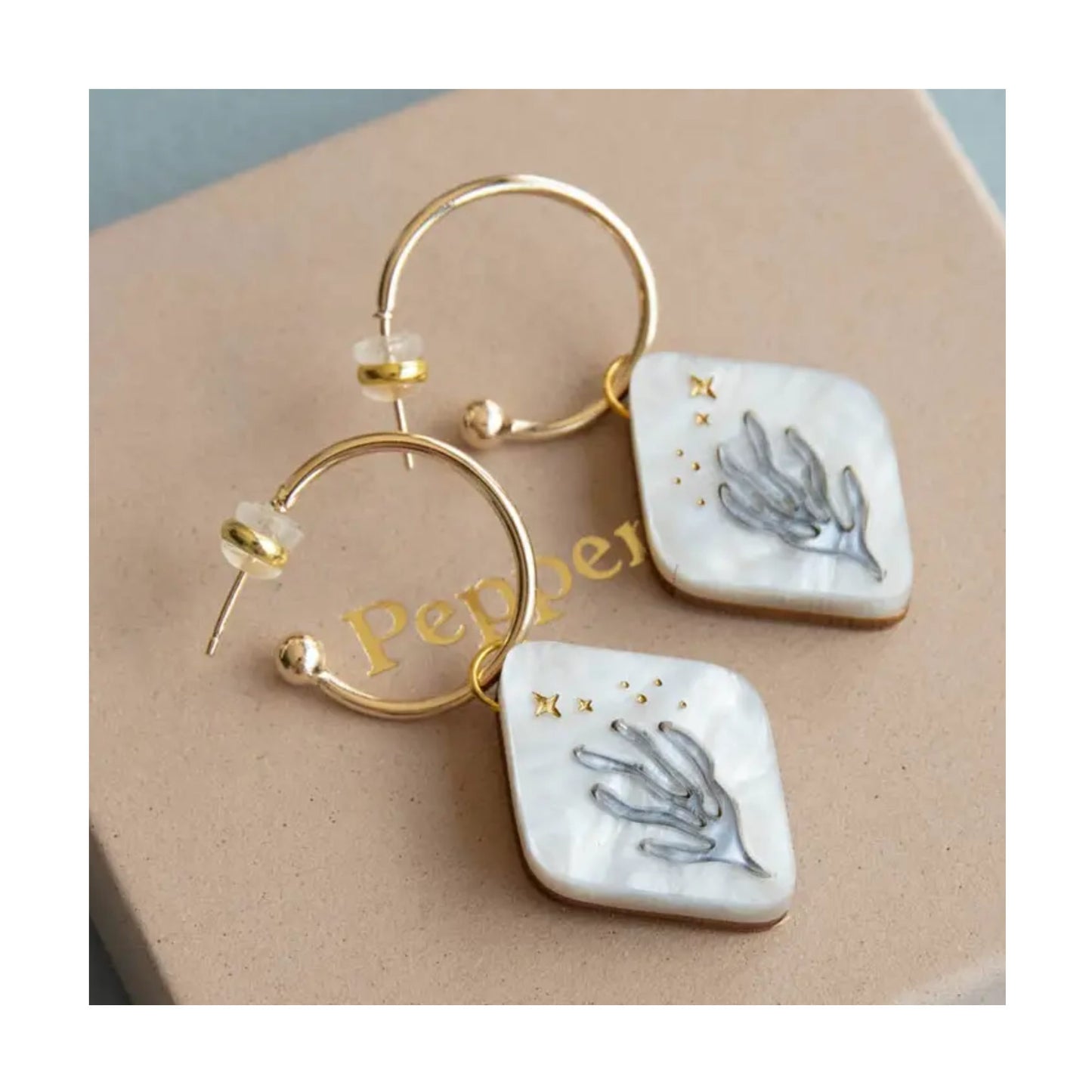 Celestial Coral Hoop Earrings