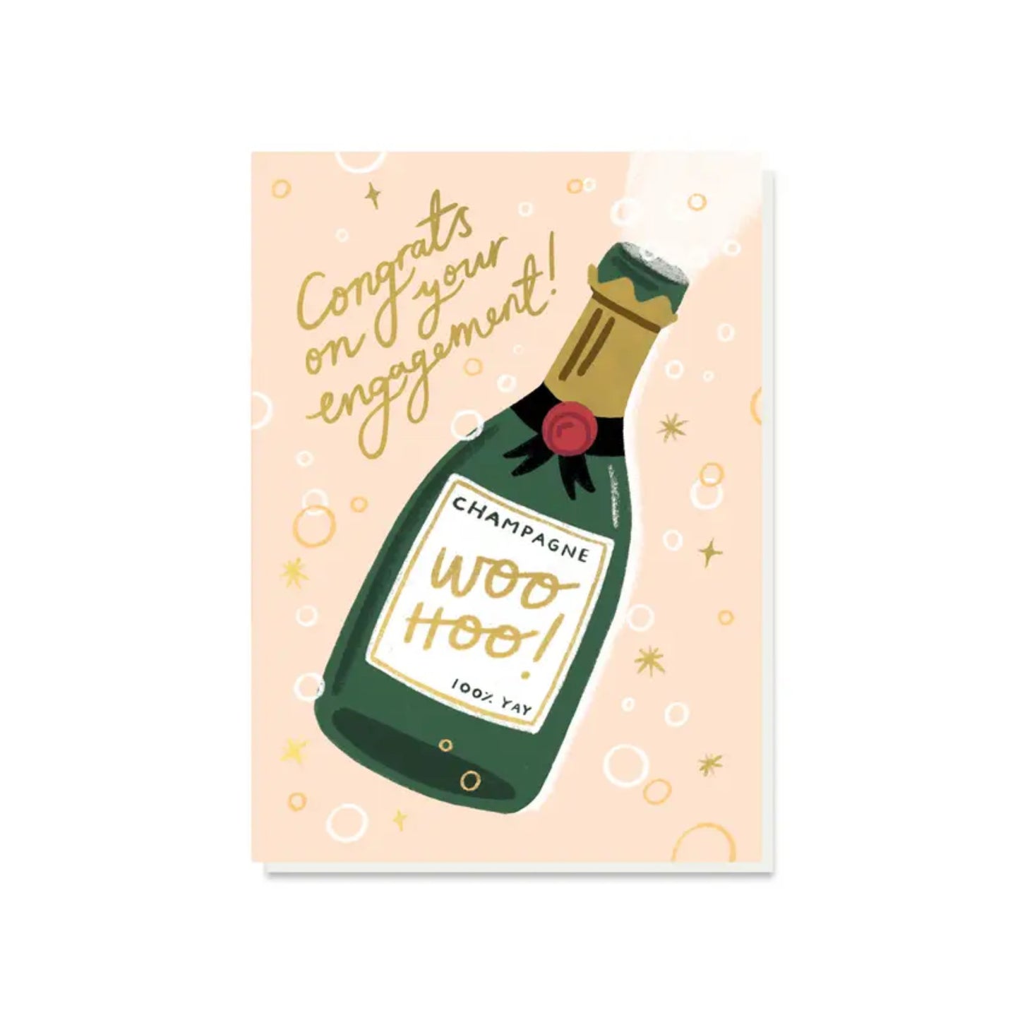 Champagne Engagement Card