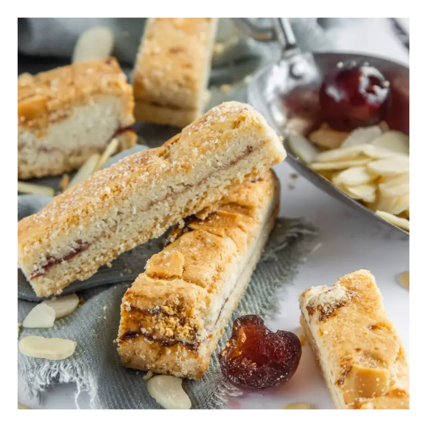 Cherry Bakewell Shortbread Biscuits