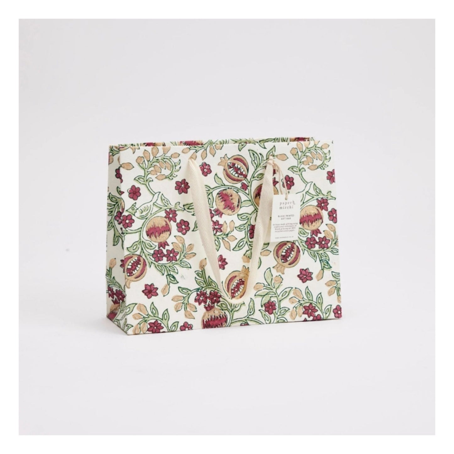 Cherry Pomegranate Hand Block Printed Gift Bag