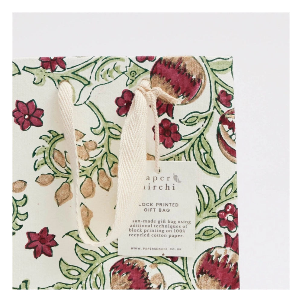 
                  
                    Cherry Pomegranate Hand Block Printed Gift Bag
                  
                