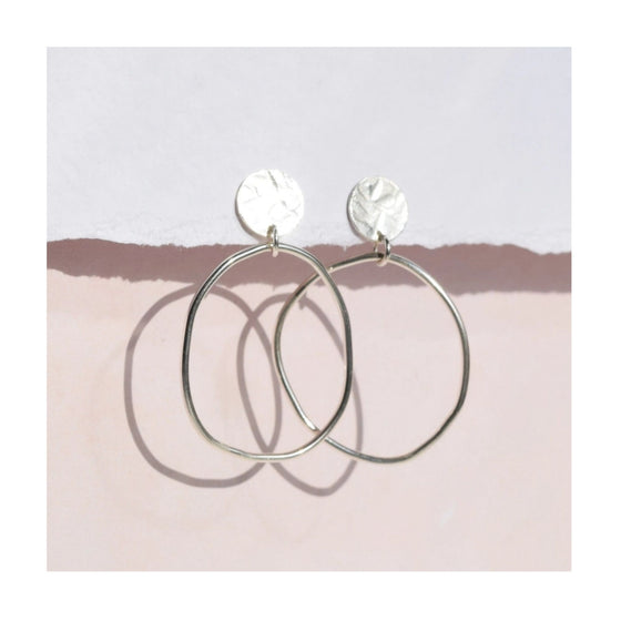 Clara Drop earrings from MUKA Jewellery. Made from recycled sterling silver.