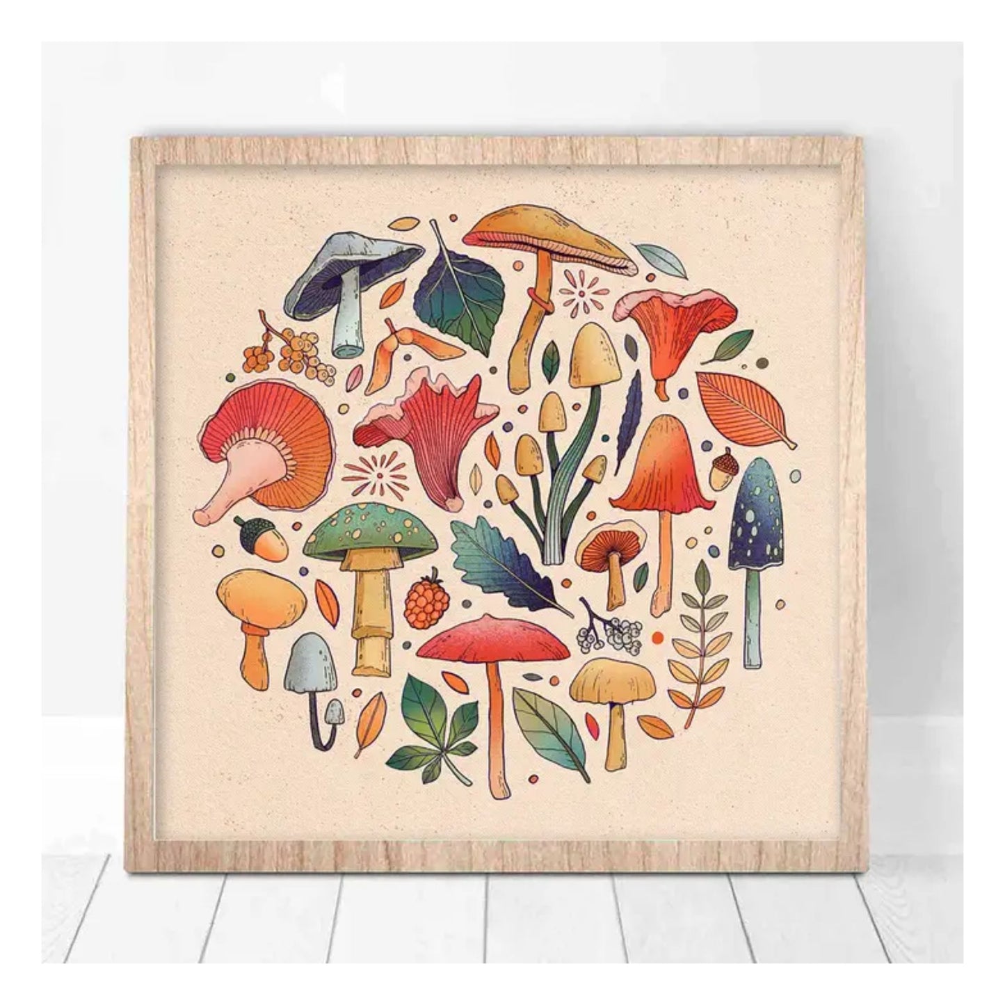 Colourful Mushroom Print