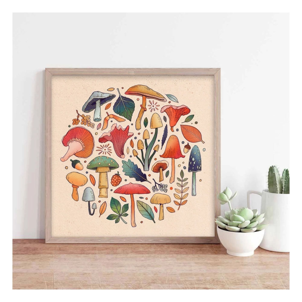 Colourful Mushroom Print