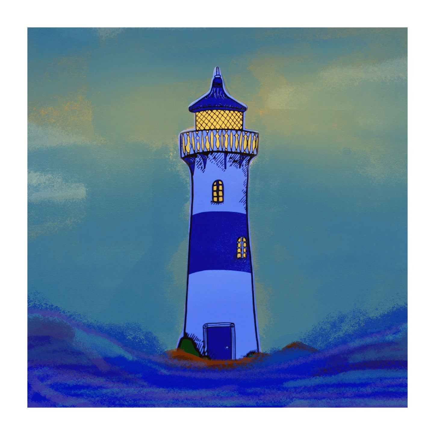 Cornflower Lighthouse Bookmark