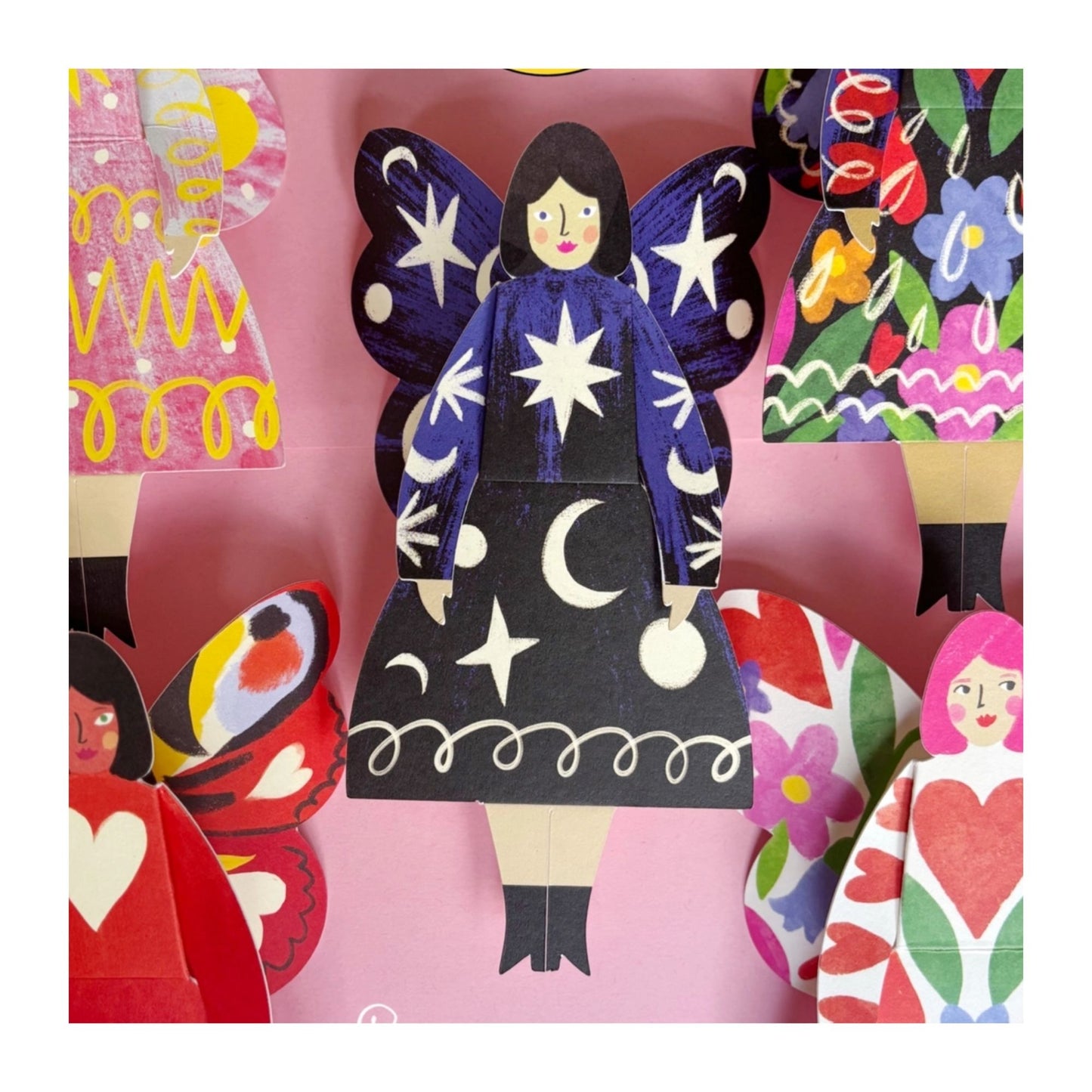 Cosmic Butterfly Woman Sitting Card