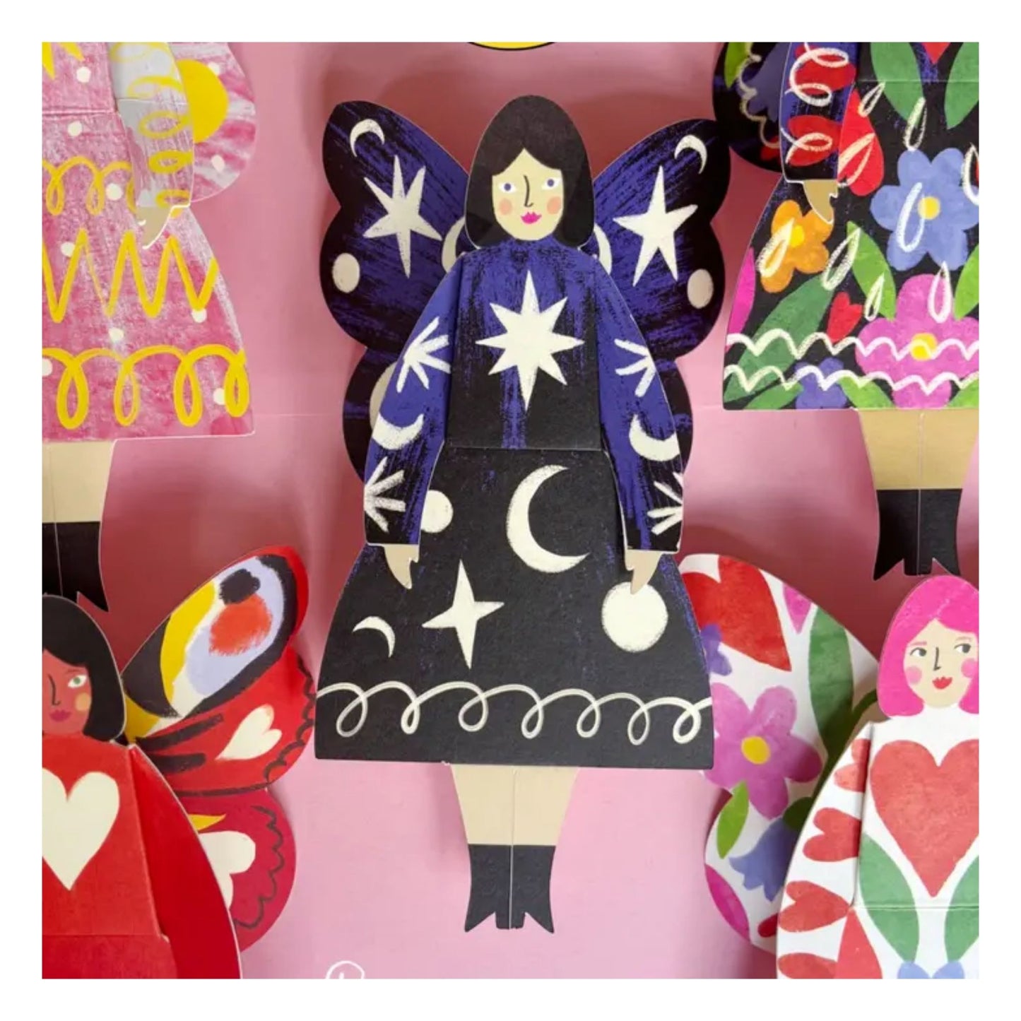 Cosmic Butterfly Woman Sitting Card