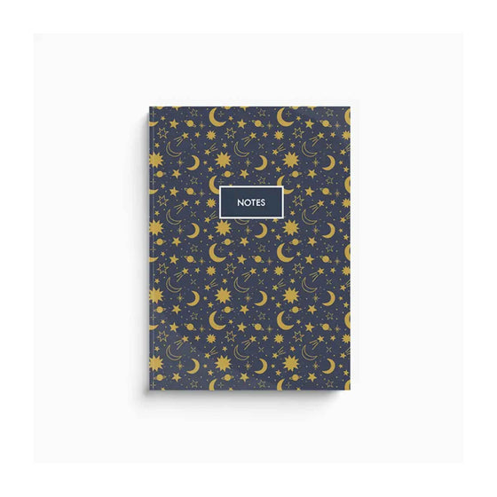 Navy Cosmos and Stars A5 Notebook