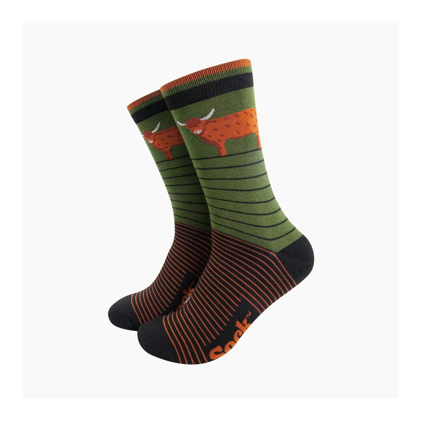Highland Cow Green Socks