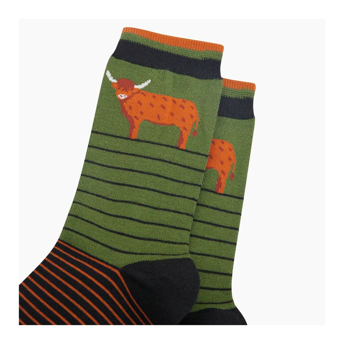 Highland Cow Green Socks