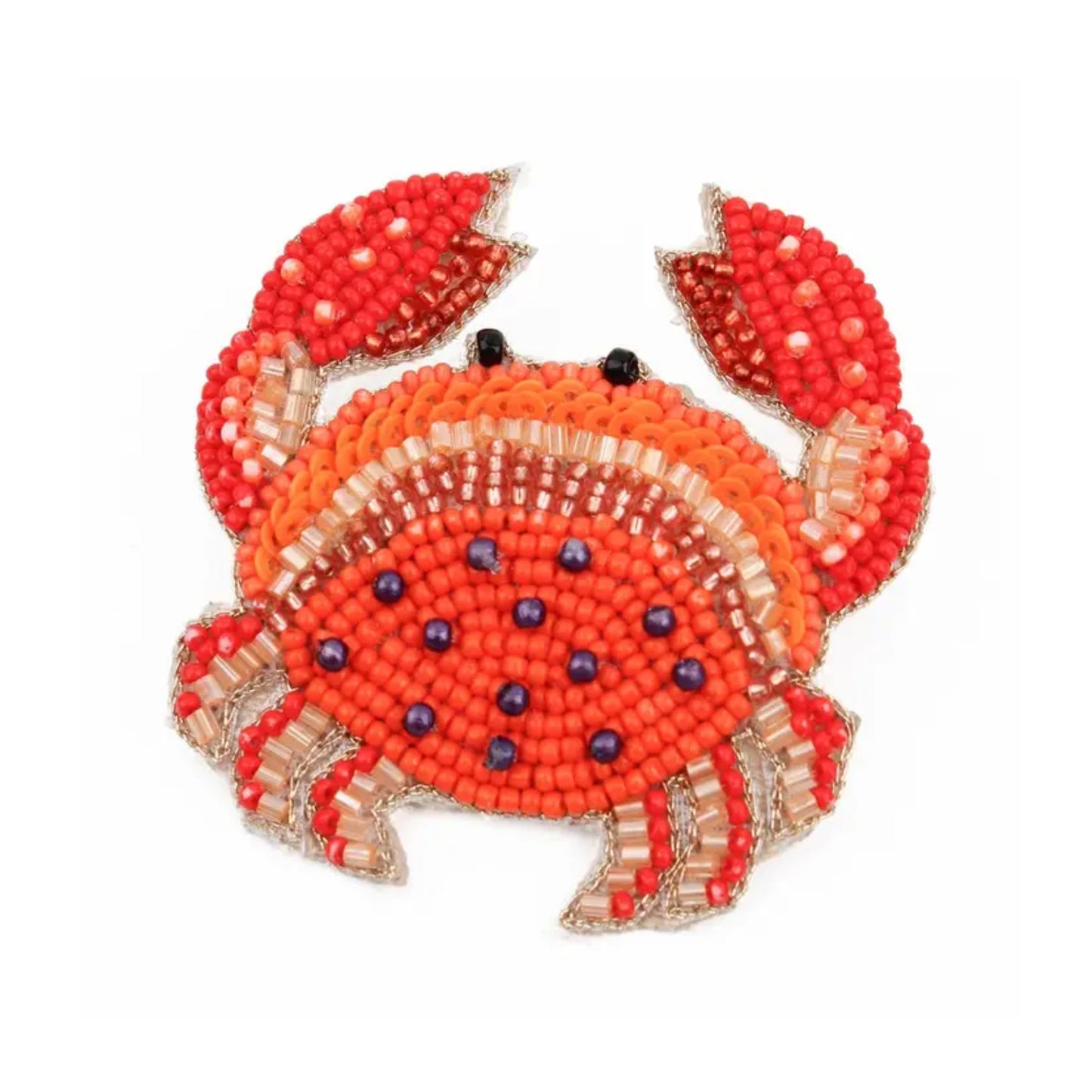 Beaded Crab Brooch