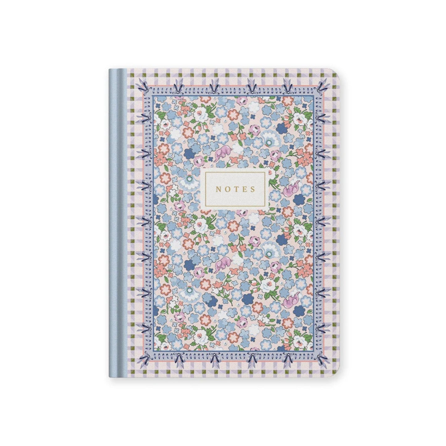 Floral patterned notebook with 'Notes' text on a white background