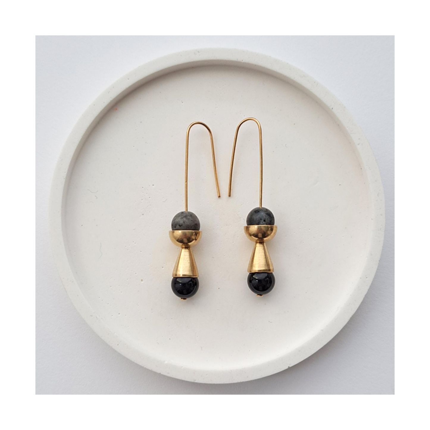 Brass Cup & Cone Earrings