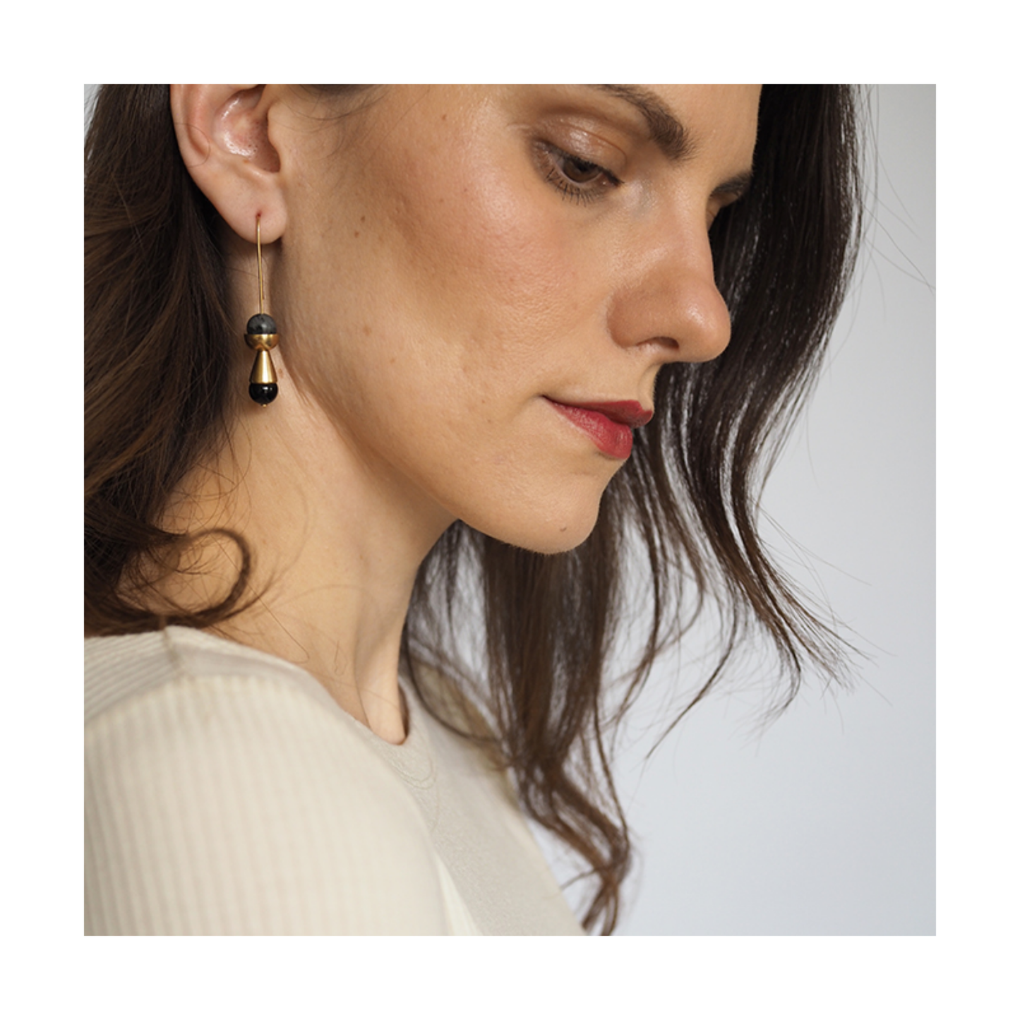 Brass Cup & Cone Earrings