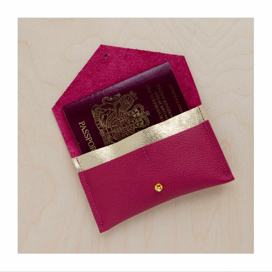 Dark Rose Envelope Passport Purse