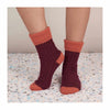 Dark Red & Orange Cashmere Slouch Socks