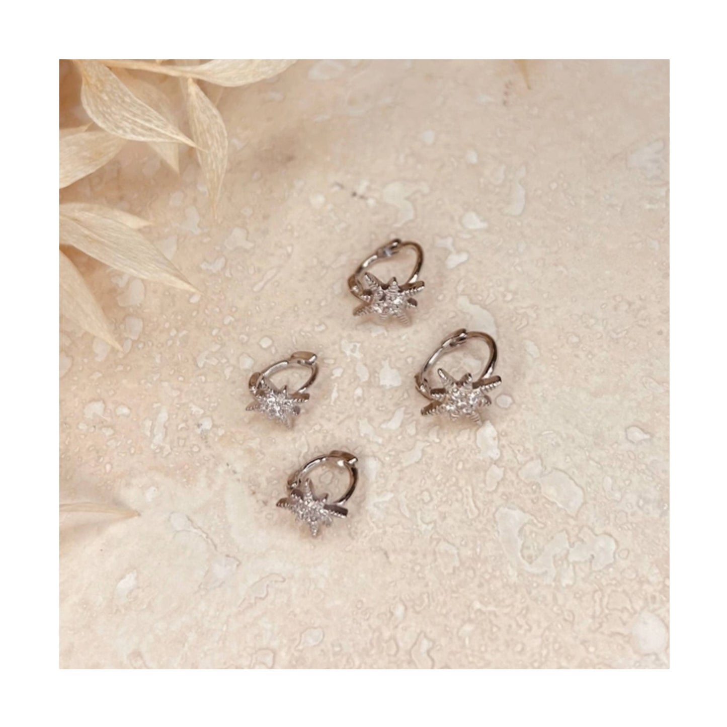 Silver Diamanté Star Earring