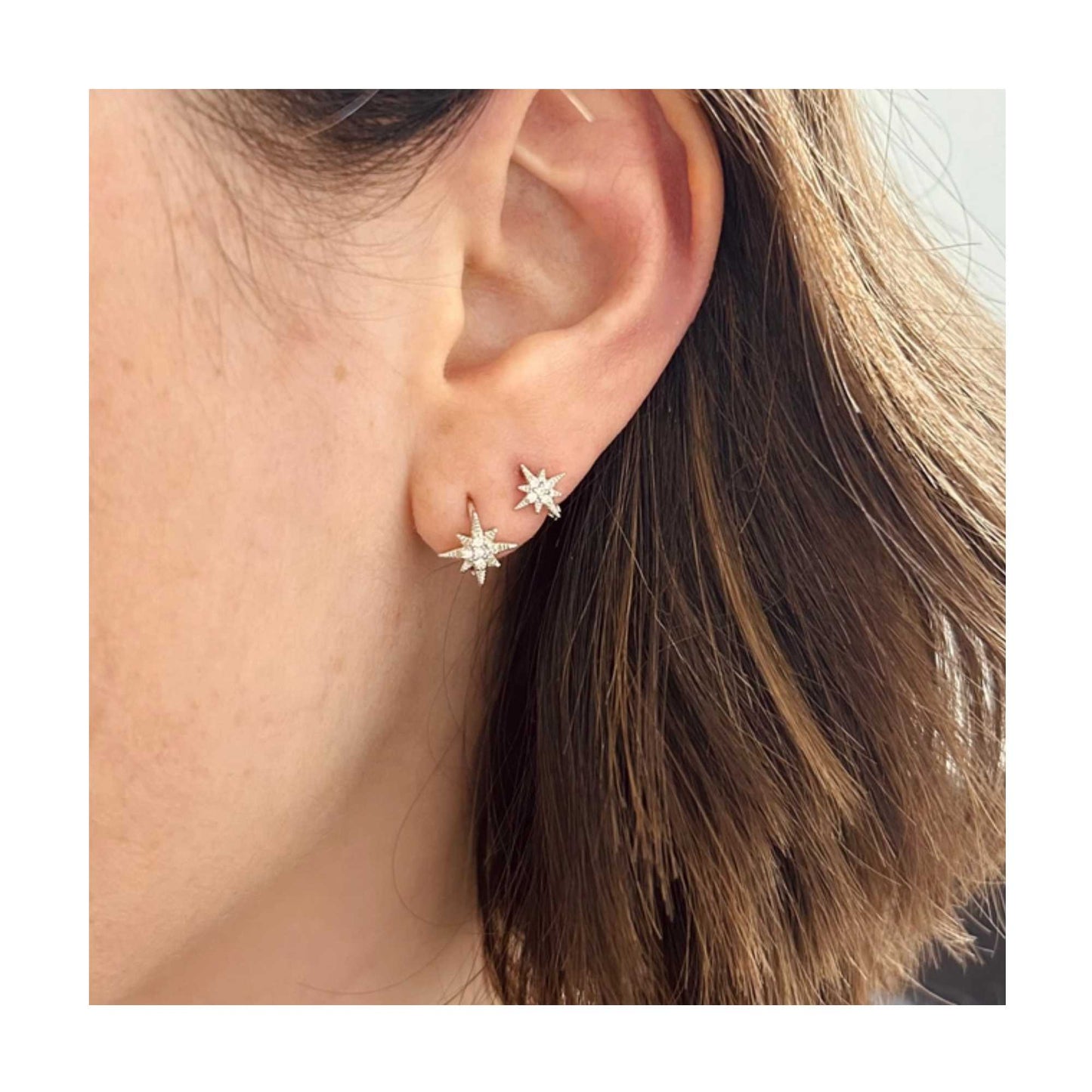 Silver Diamanté Star Earring