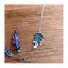 Double Fern Patinated Brass Drop Necklace