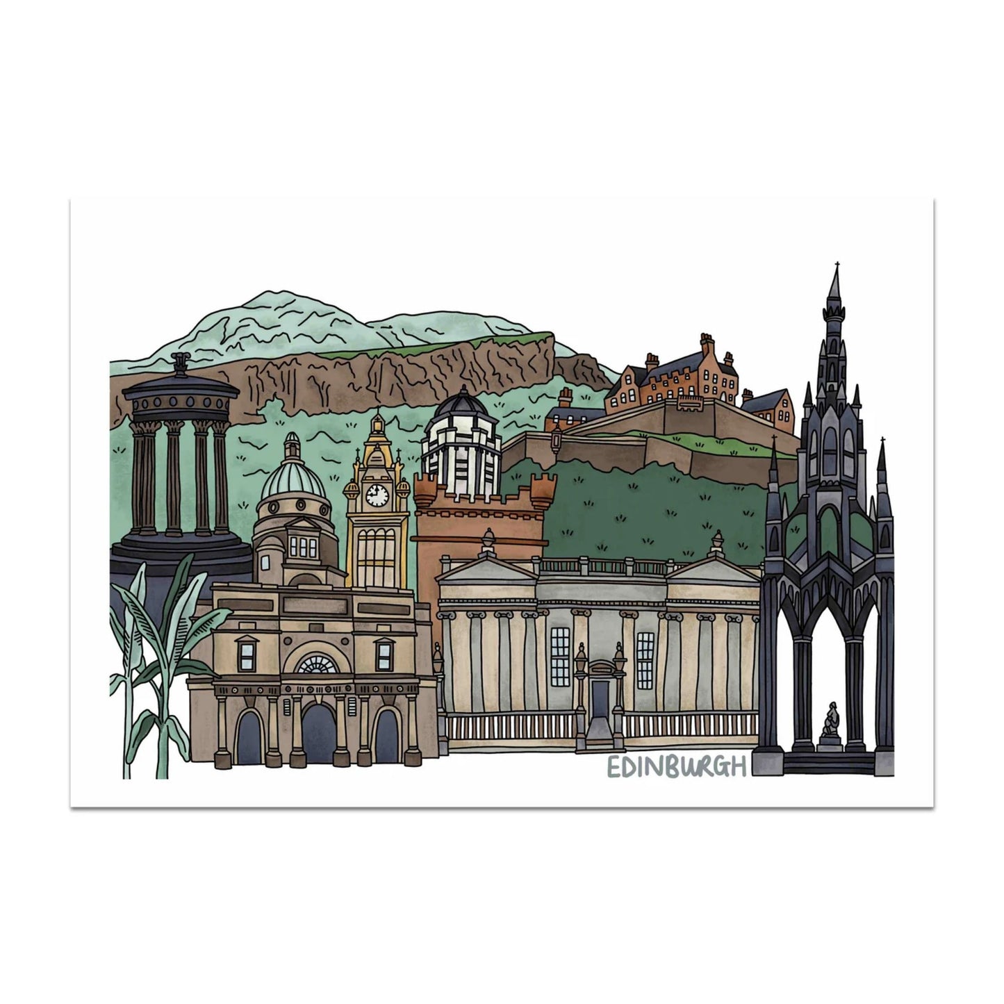 Edinburgh Landmarks Print